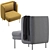 Luxurious Velvet Lounge Armchair 3D model small image 3