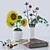 Sunflower and Cotton Decor Set 3D model small image 1