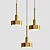 Elegant Brass LED Pendant 3D model small image 1