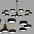Sleek Metal LED Chandelier 3D model small image 1