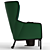 CPRN Homood Bergere Chair: Classic Elegance 3D model small image 3