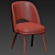 Sleek Barrel Back Dining Chair 3D model small image 3