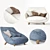 Cozy High Back Love Sofa 3D model small image 1