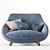 Cozy High Back Love Sofa 3D model small image 8