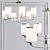 White Metal and Textile Ceiling Lamp 3D model small image 1