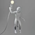 Loft Style Metal and Gypsum Monkey Lamp 3D model small image 1