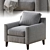 Elegant Beverly Armchair: 32" x 36" x 37 3D model small image 1