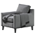 Elegant Beverly Armchair: 32" x 36" x 37 3D model small image 5