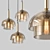 Golden Amber Pendant Lamp 3D model small image 6