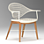 ABBA Chair: Stylish Wood & Fabric 3D model small image 2