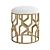 Modern Geometric Accent Stool with Antique Brass Finish 3D model small image 1