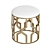 Modern Geometric Accent Stool with Antique Brass Finish 3D model small image 2