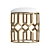 Modern Geometric Accent Stool with Antique Brass Finish 3D model small image 3