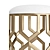 Modern Geometric Accent Stool with Antique Brass Finish 3D model small image 4