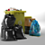 3-Piece Garbage Set: Bag, Bin & Trashes 3D model small image 4