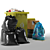 3-Piece Garbage Set: Bag, Bin & Trashes 3D model small image 9