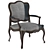 Luxurious Leather Bergere Chair 3D model small image 1
