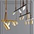 Streamlined Brass Pendant Lighting 3D model small image 1