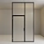 Glass Partition Door  Modern Metal and Stained Glass 3D model small image 3