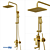 Elegant Aisch Shower Set - Matte Gold 3D model small image 1