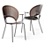 Modern Wood and Steel Trinidad Chair 3D model small image 1