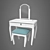 Vintage White Dressing Table 3D model small image 1