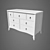 Vintage White Painted Drawers 3D model small image 2