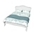 Vintage White Painted Bed 3D model small image 2