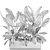 Exotic Indoor Plants in White Vase 3D model small image 5