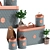 Rustic Copper Lid Storage Canisters 3D model small image 1