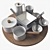 Elegant Oriental Crockery Set 3D model small image 1