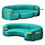 Tanagra Sofa with Ottoman 3D model small image 1