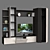 Modern TV Cabinet with Limited Angle Door Opening 3D model small image 3