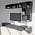 Modern Wooden TV Stand with Showcase 3D model small image 3