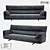 Sleek Metal and Fabric Sofa 3D model small image 1