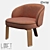 LoftDesigne Armchair 2876: Modern Metal and Fabric Seating 3D model small image 1
