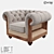 LoftDesigne Armchair 4186: Stylish Wood and Fabric Furniture 3D model small image 1