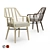 Vintage Emery Armchair: White & Dark Brown 3D model small image 1