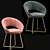 Sleek Metal Dining Chair: Modern Fabric & Chrome Legs 3D model small image 1