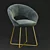 Sleek Metal Dining Chair: Modern Fabric & Chrome Legs 3D model small image 2