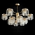 Elegant Meise 12-Light Gold Chandelier 3D model small image 2