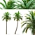 Tropical Twin Palm Trees 3D model small image 1