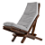 Stylish Outdoor Lounger 3D model small image 1