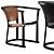 Vintage Loft Chair T13: Stylish Wood & Leather Design 3D model small image 1