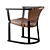 Vintage Loft Chair T13: Stylish Wood & Leather Design 3D model small image 2