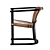 Vintage Loft Chair T13: Stylish Wood & Leather Design 3D model small image 4