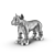 Shimmering Silver Bulldog Sculpture 3D model small image 1