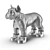 Shimmering Silver Bulldog Sculpture 3D model small image 2