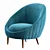 Sleek Diandre Barrel Chair: Modern Comfort and Style 3D model small image 2