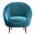 Sleek Diandre Barrel Chair: Modern Comfort and Style 3D model small image 3